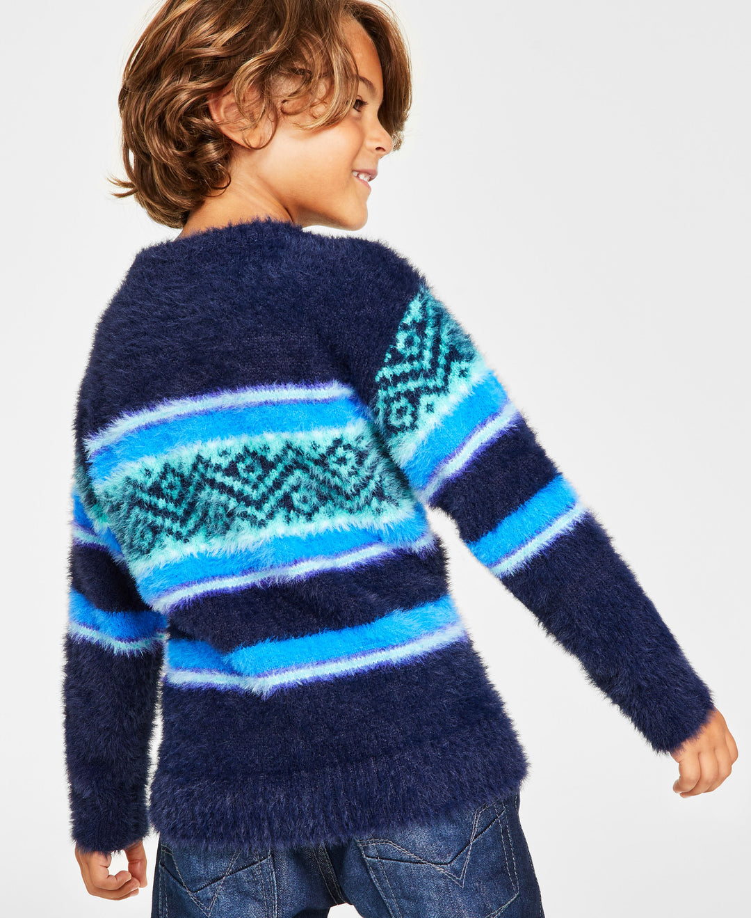 Holiday Lane Little Boys Fair Isle Crewneck Long-Sleeve Sweater