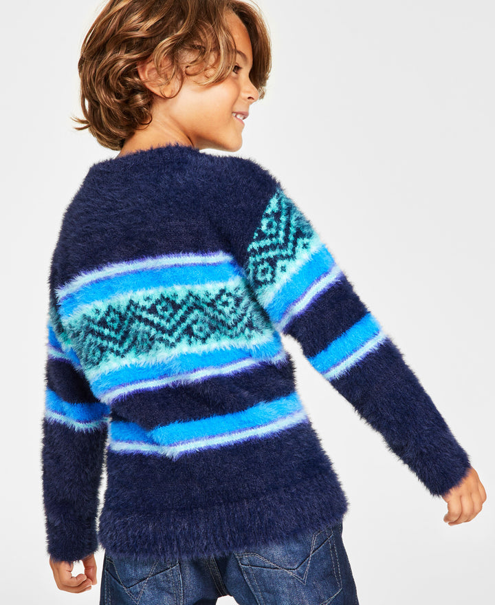 Holiday Lane Little Boys Fair Isle Crewneck Long-Sleeve Sweater