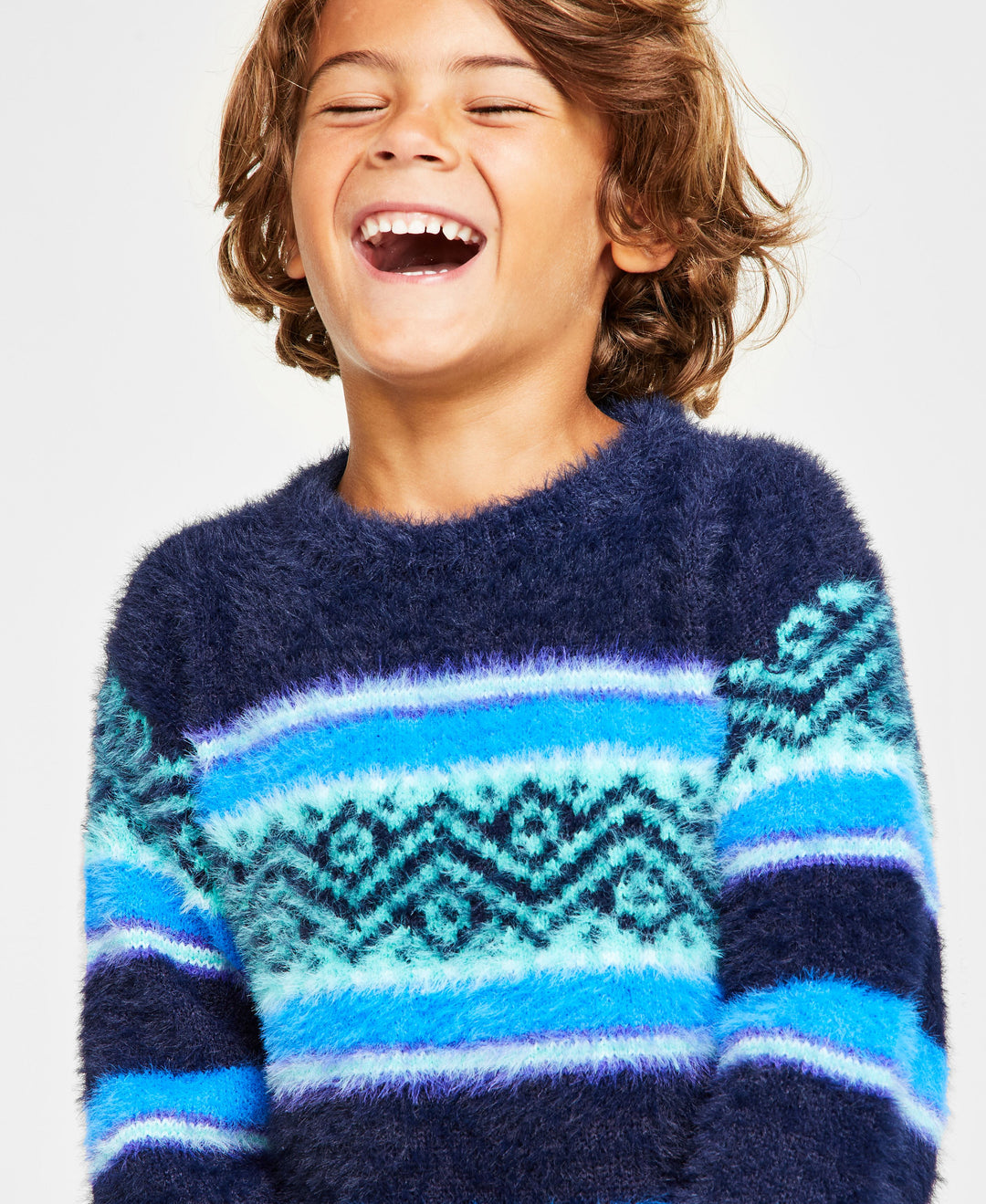 Holiday Lane Little Boys Fair Isle Crewneck Long-Sleeve Sweater