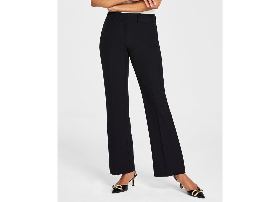 Women's Curvy Mid-Rise Bootcut Pants Deep Black 6