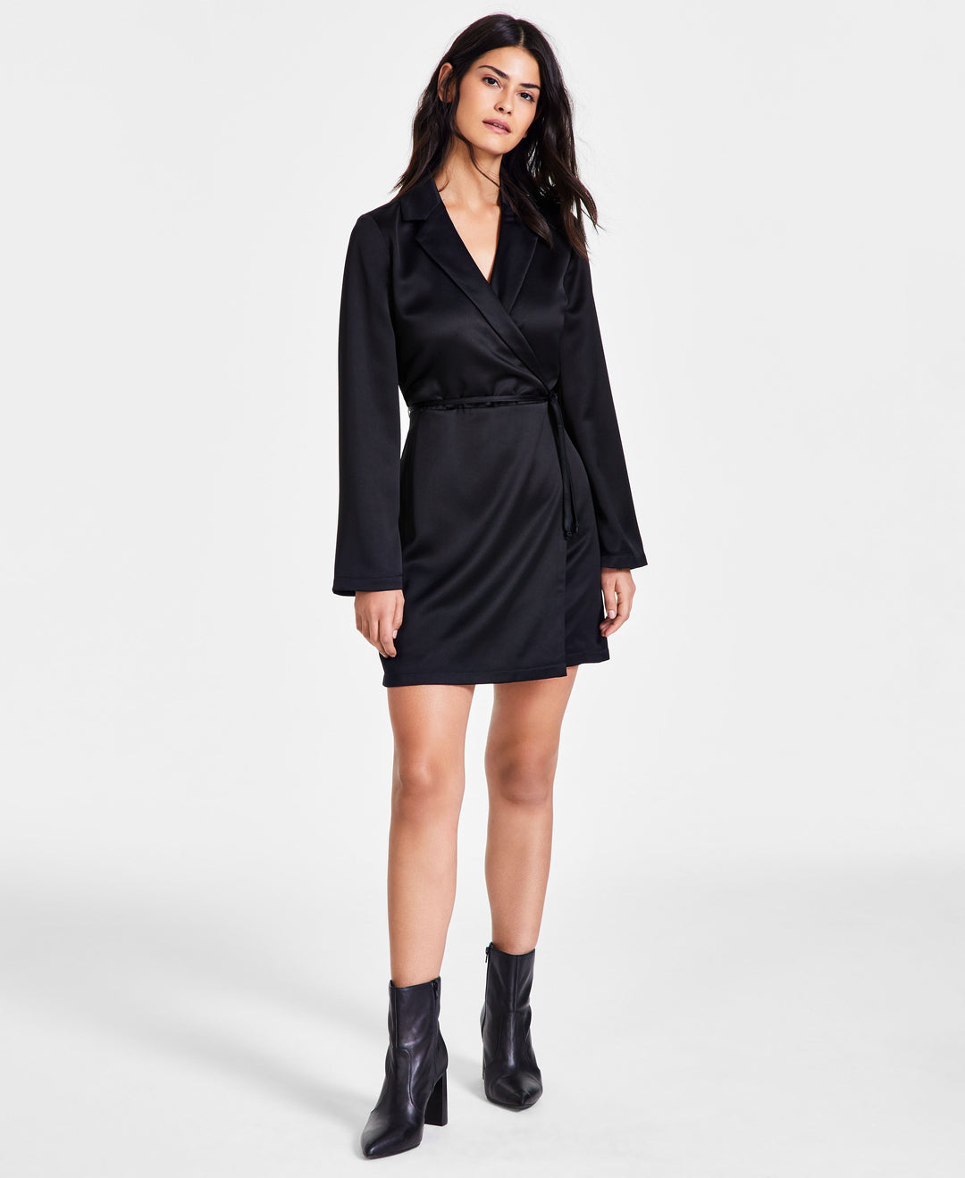 Bar Iii Women's Tuxedo Mini Dress Deep Black S, Size: Small Bar Iii Women's Tuxedo Mini Dress Deep Black S, Size: Small