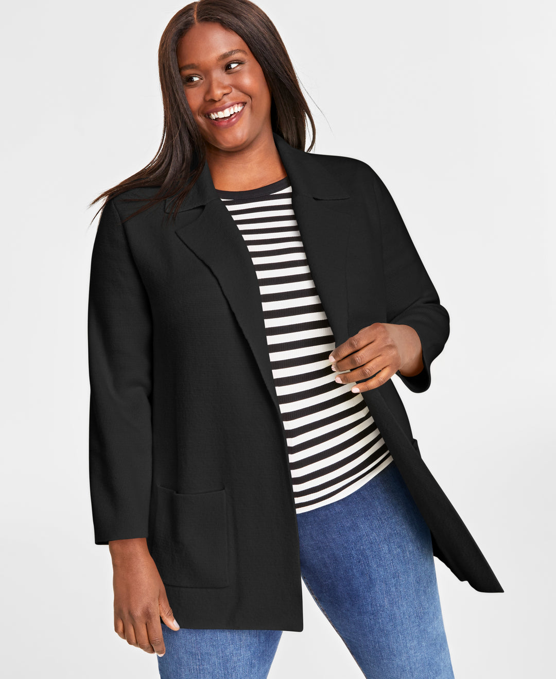 Plus Size Sweater Blazer