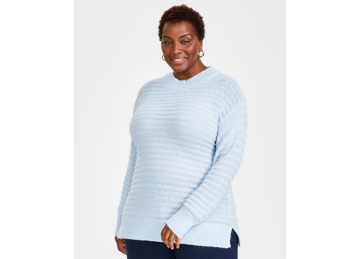 Plus Size Striped Tunic Sweater