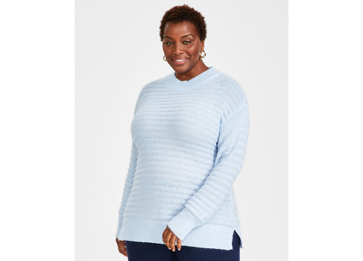 Plus Size Striped Tunic Sweater
