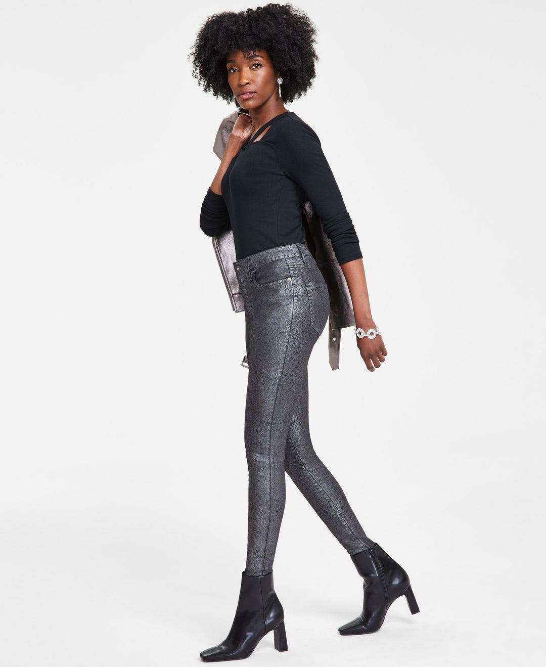 Women's Metallic Skinny Jeans