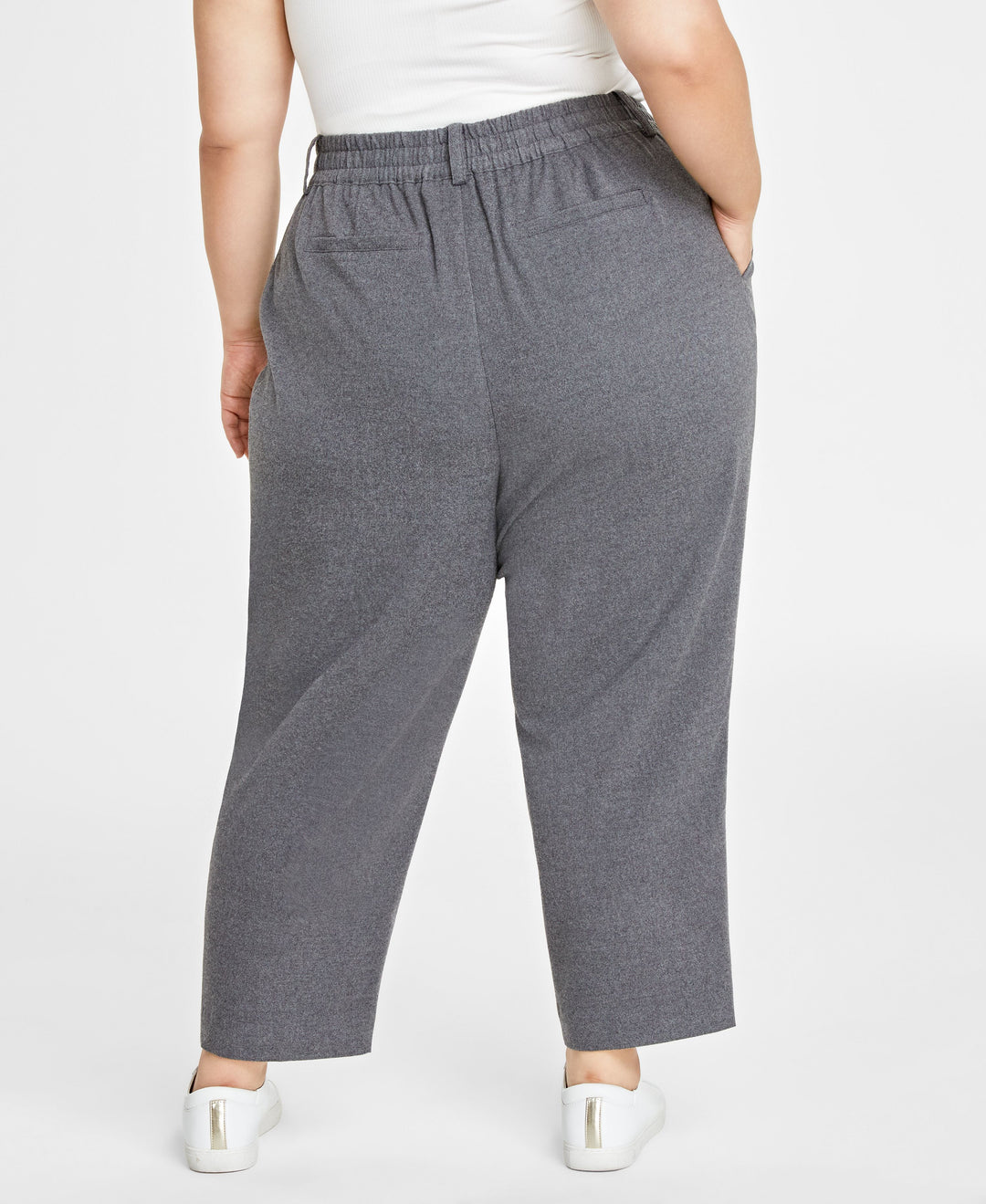Plus Size Brushed Relaxed Ankle Pants