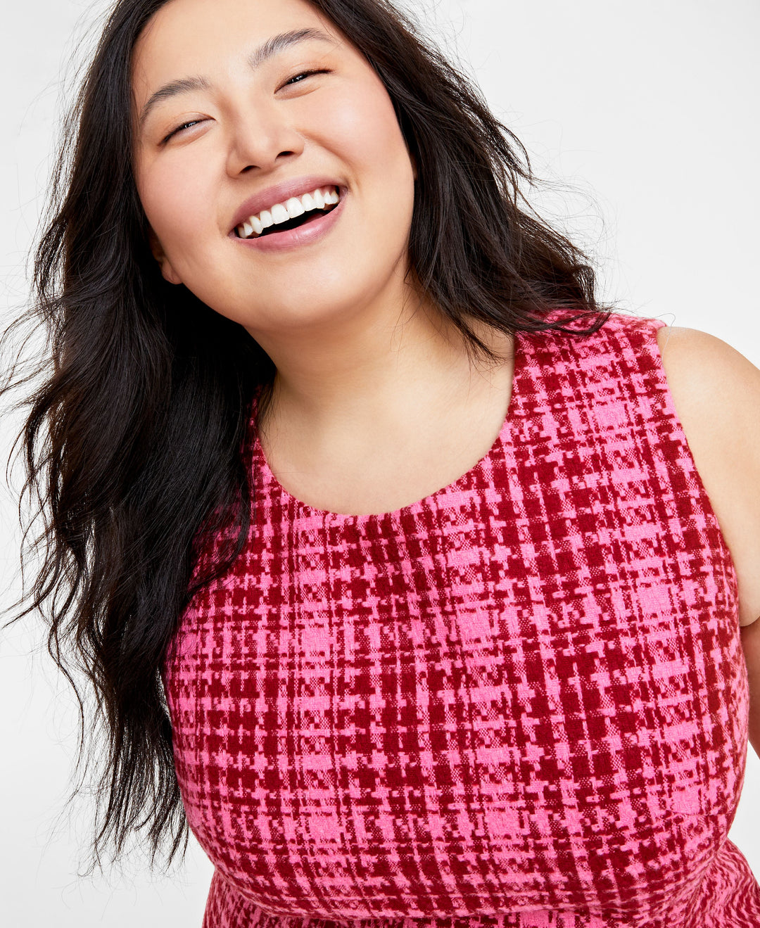 Plus Size Tweed Mini Sheath Dress