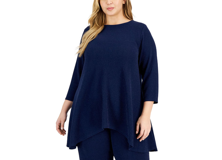 Plus Size Shiny Swing Top