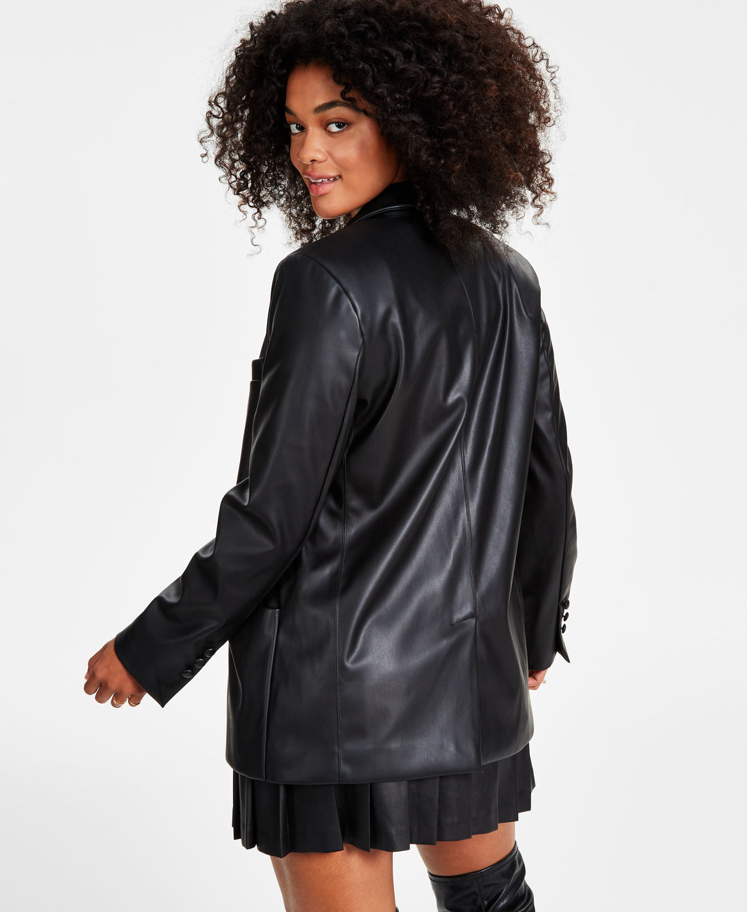 Women's Faux-Leather Blazer