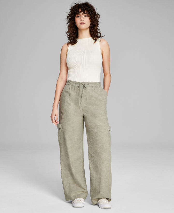 Women's Linen Blend Cargo Pants