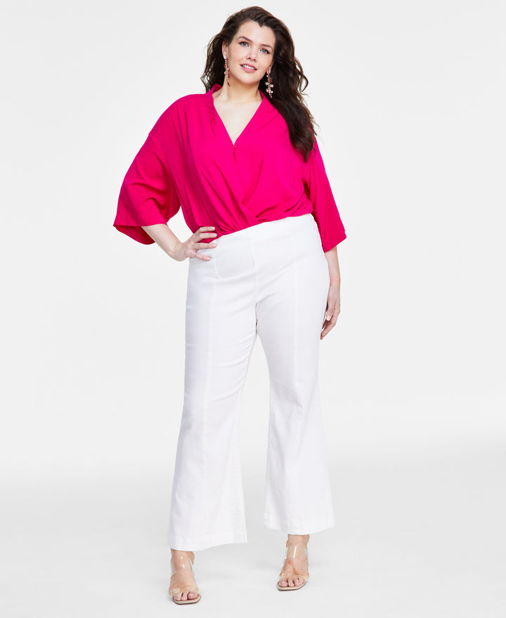 Plus Size Pull-On Flare Jeans