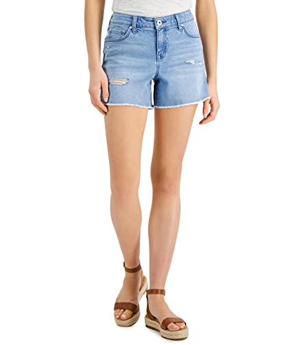 Style & Co Petite Frayed Hem Denim Shorts