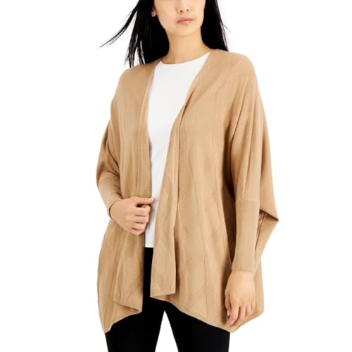 Alfani Womens Diamond Stitch Open Front Cardigan