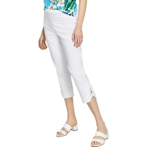 JM Collection Lattice Hem Capri Pants