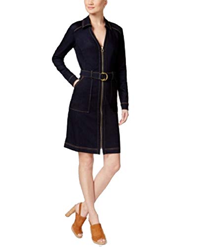 INC International Concepts Belted Denim Shirtdress
