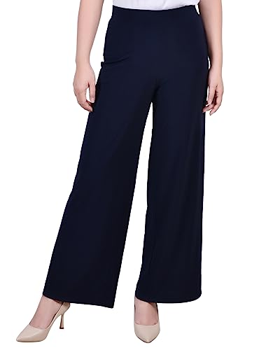 Petite Short Mid Rise Pull On Wide-Leg Palazzo Pant