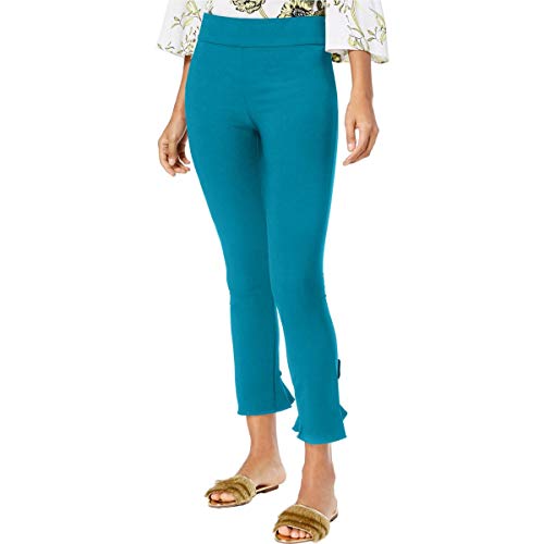 INC Ruffled-Hem Ankle Skinny Pants