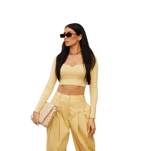 Bar III Nicole Williams English Cropped Long Sleeve Top