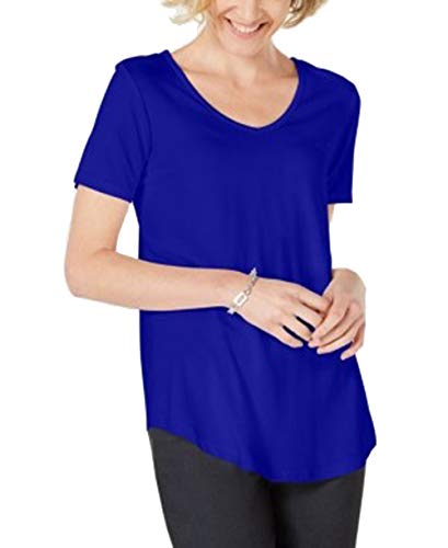 Petite Lattice-Back V-Neck Top