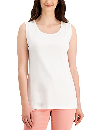 Karen Scott Womens Short Sleeve Cotton Tunic Tank Top