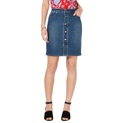 Style & Co Petite Button Down Denim Skirt