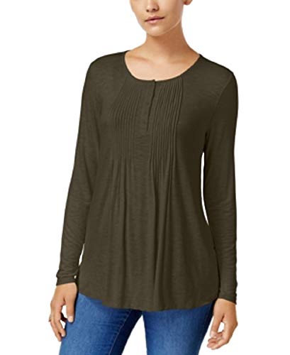 Style & Co Petite Pintucked Top
