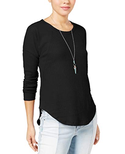 Juniors' Waffle-Knit High-Low Top