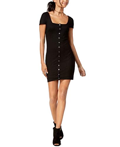 Juniors' Metallic-Detailed Rib-Knit Bodycon Dress