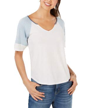 Juniors' Colorblocked Burnout Football T-Shirt