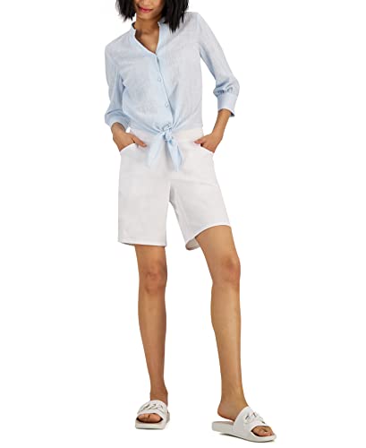 INC International Concepts Womens Tie Hem Button Down Top