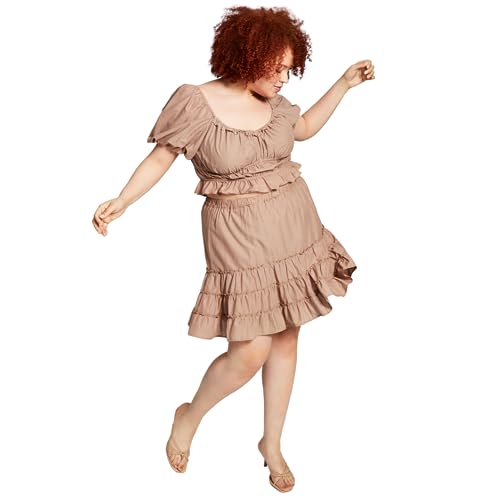 Now This Trendy Plus Size Cotton Tiered Skirt