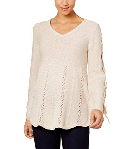 Style & Co Laced Sleeve Sweater