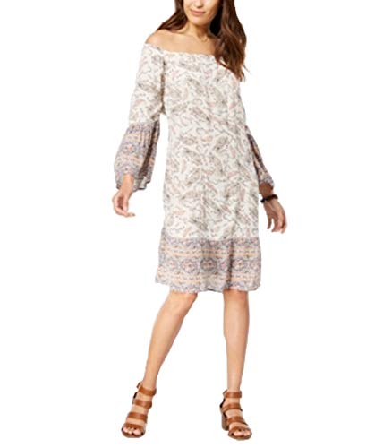 Style & Co Printed Off The Shoulder Dress
