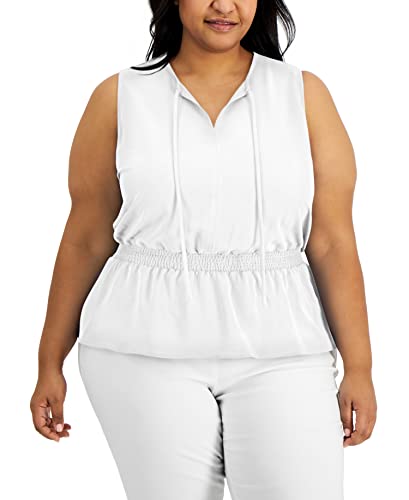 Alfani Plus Size Smocked Waist Top