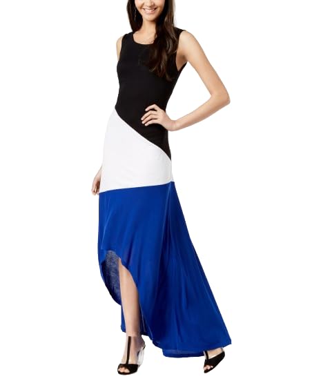 Petite Colorblocked High Low Maxi Dress
