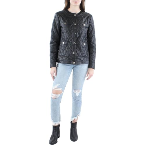 Anne Klein Quilted Faux Leather Jacket