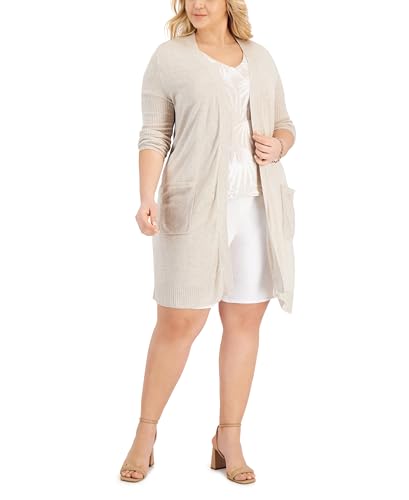 INC International Concepts Plus Size Rib Knit Duster Cardigan