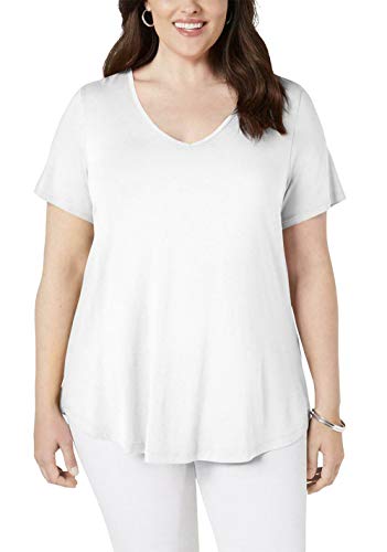 JM Collection Plus Size Crisscross Back V Neck Top