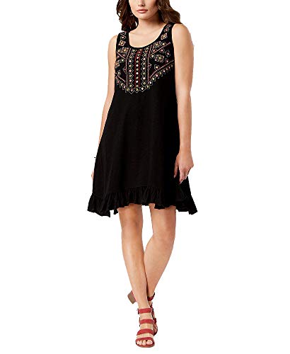 Style & Co Petite Embroidered Ruffle Hem Dress