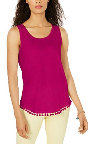 Cotton Pom Pom-Trim Tank Top