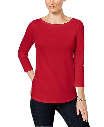 Charter Club Petite Pima Cotton Button Shoulder Top