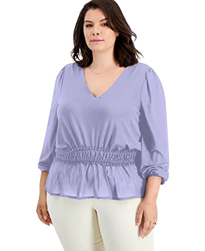 INC International Concepts Plus Size Mesh Peplum Top
