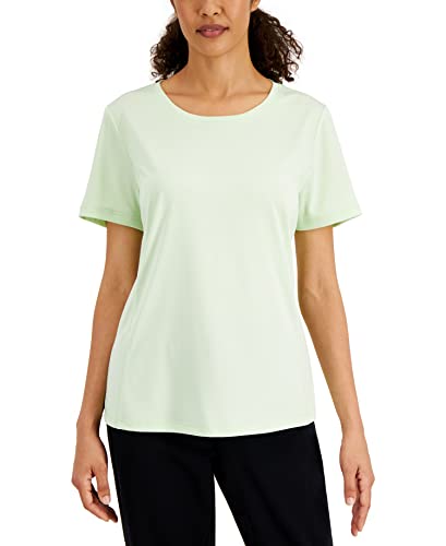 Karen Scott Womens Short Sleeve Solid Knit T-Shirt