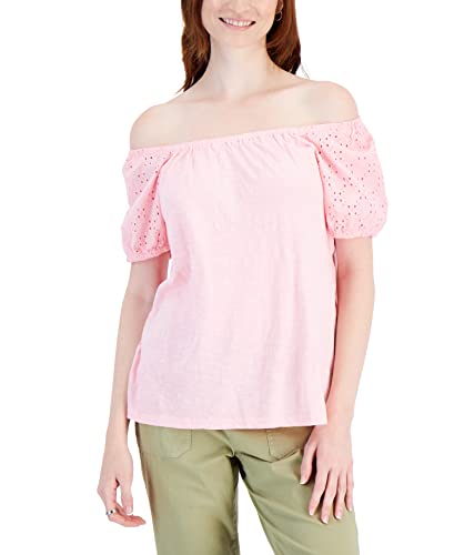 Style & Co Petite Cotton Off The Shoulder Top