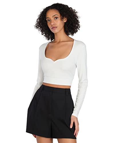 Bar III Nicole Williams English Cropped Long Sleeve Top