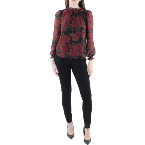 Anne Klein Floral Print Ruffle Blouse