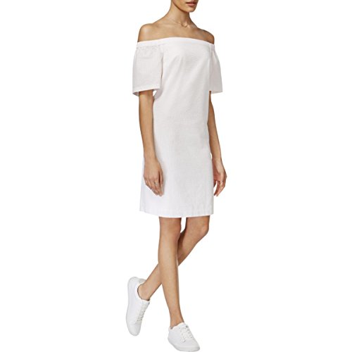 Maison Jules Seersucker Off The Shoulder Dress