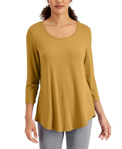 3/4-Sleeve Scoop Neck Top