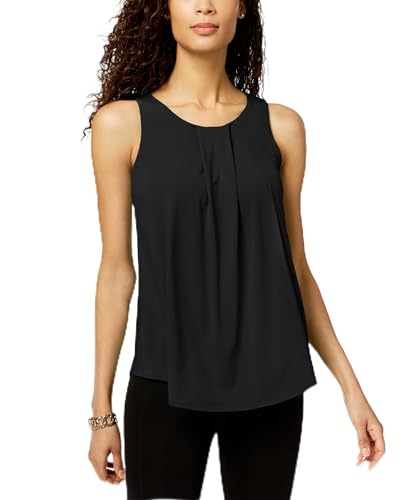 Pleated Crew-Neck Shell