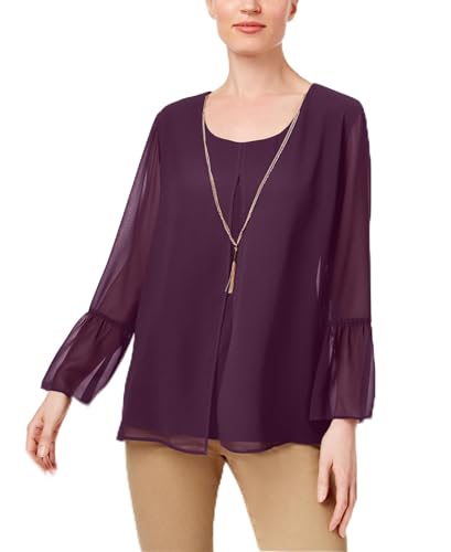 JM Collection Bell Sleeve Necklace Tunic